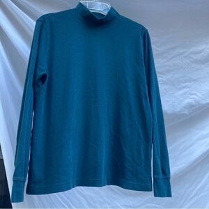 Lands’ End dark green mock neck top, size small (6-8)